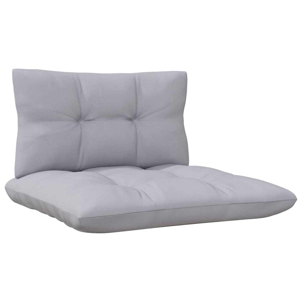 9-tlg. Garten-Lounge-Set mit Grauen Kissen Kiefer Massivholz