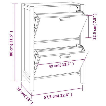 Schuhschrank Weiß 57,5x33x80 cm Holzwerkstoff