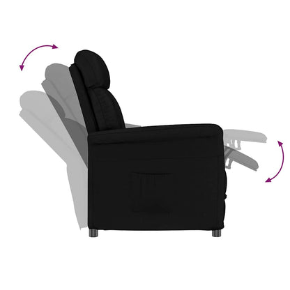 Recliner Stuhl Schwarz Schwarz 70.5 x 96.5 x 95 cm Kunstleder