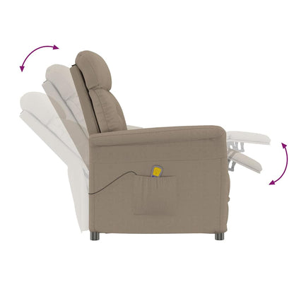 Massagesessel mit Kissen Taupe 70.5 x 96.5 x 95 cm Stoff