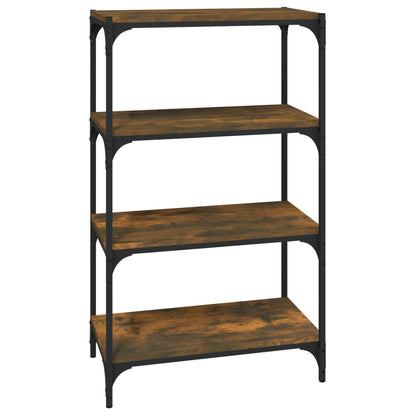 Bücherregal Räuchereiche 60x33x100 cm Holzwerkstoff und Stahl