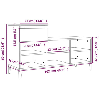Schuhregal Sonoma-Eiche 102x36x60 cm Holzwerkstoff