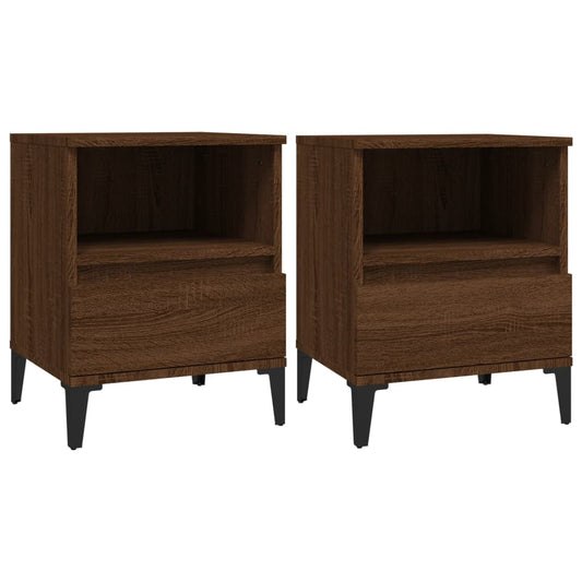 Nachttische 2 Stk. Braun Eichen-Optik 40x35x50 cm