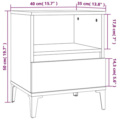 Nachttische 2 Stk. Braun Eichen-Optik 40x35x50 cm