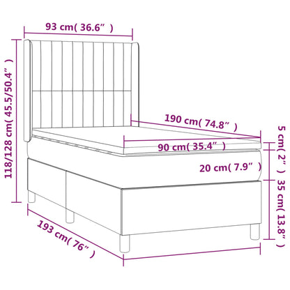 Boxspringbett mit Matratze Taupe 90x190 cm Stoff