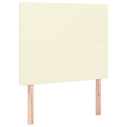 Boxspringbett mit Matratze Creme 90x200 cm Kunstleder