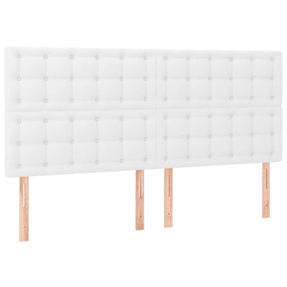 Boxspringbett mit Matratze Weiß 200x200 cm Kunstleder