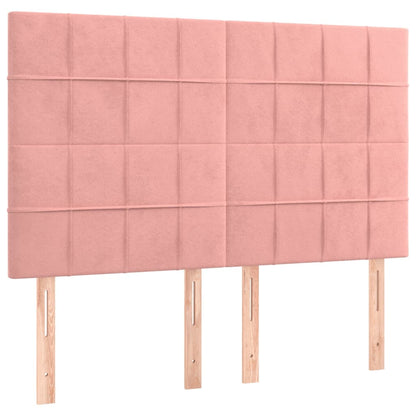 Boxspringbett mit Matratze Rosa 140x200 cm Samt