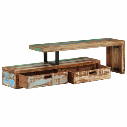 TV-Ständer (118-200) x 30 x 40 cm Massivholz Altholz