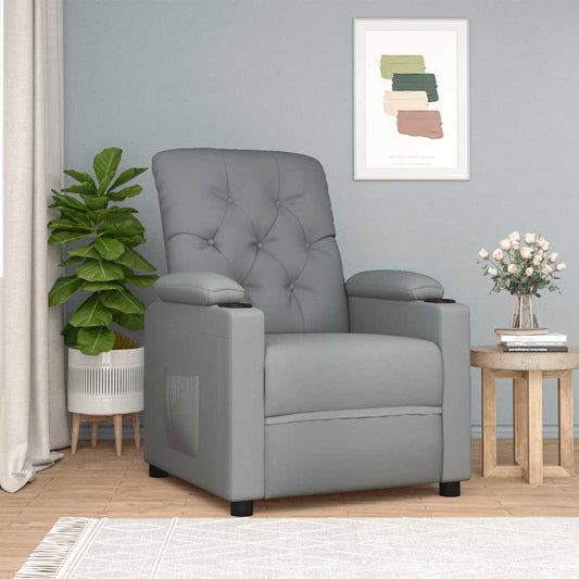 Relaxsessel, hellgrauer Stoff