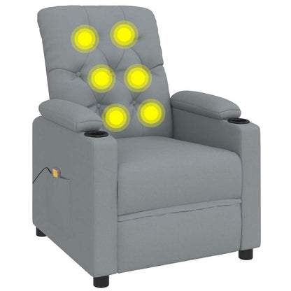 Massage-Relaxsessel, hellgrauer Stoff