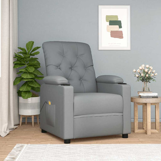 Massage-Relaxsessel, hellgrauer Stoff