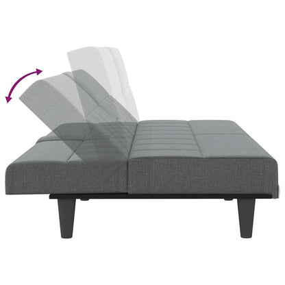 Schlafsofa mit Getränkehaltern Dunkelgrau Stoff