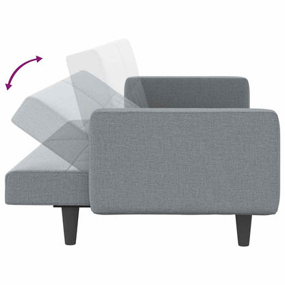 Schlafsofa mit Kissen Hellgrau Stoff