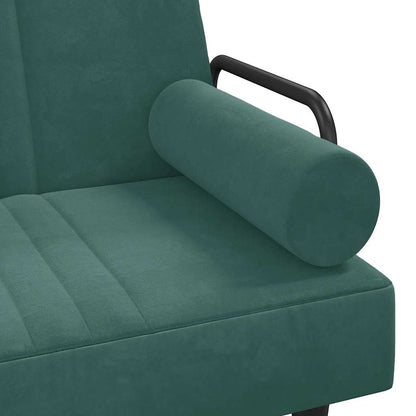 Schlafsofa mit Armlehnen Dunkelgrün Samt