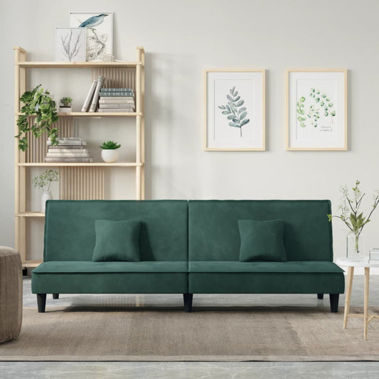 Schlafsofa Dunkelgrün Samt