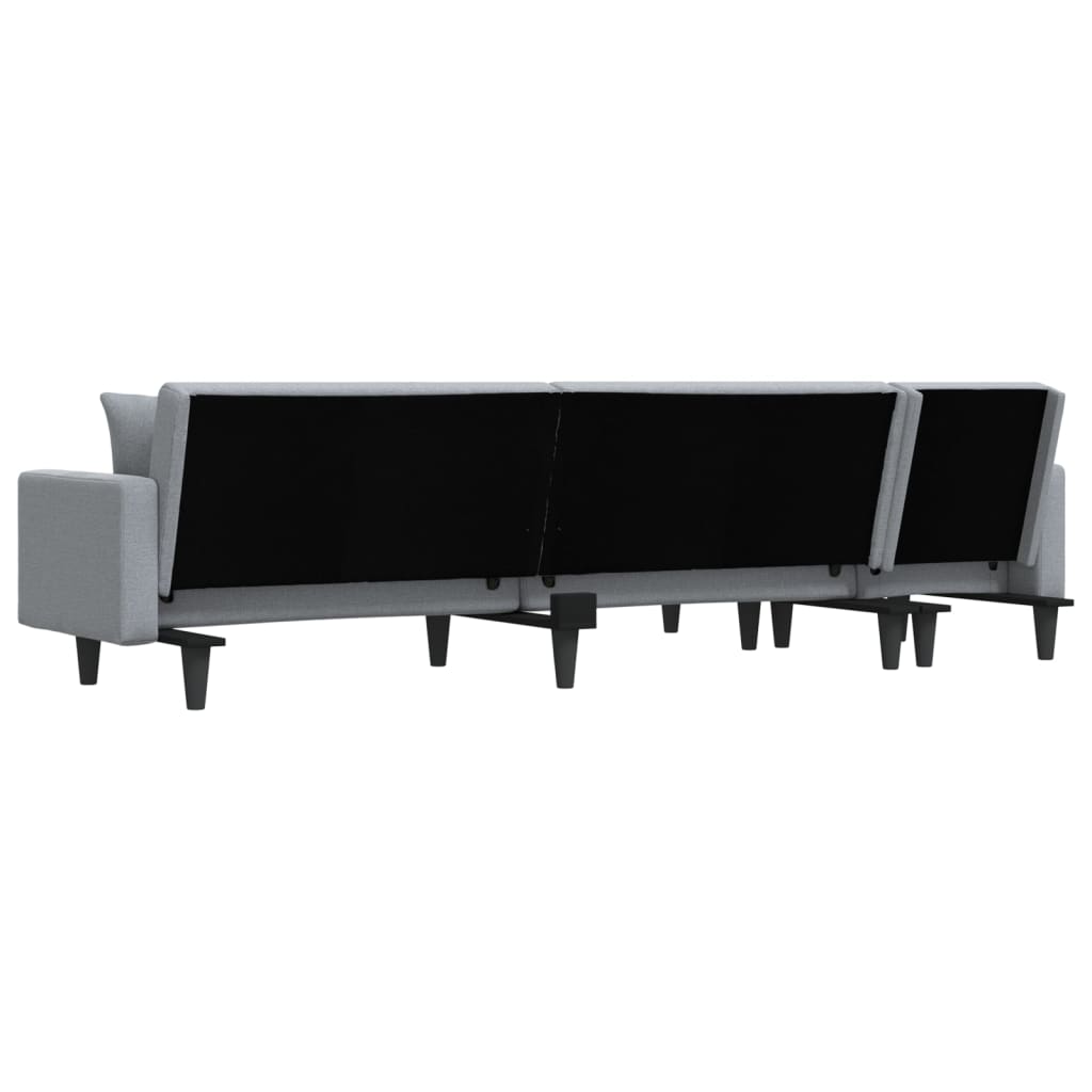 Schlafsofa in L-Form Hellgrau 275x140x70 cm Stoff
