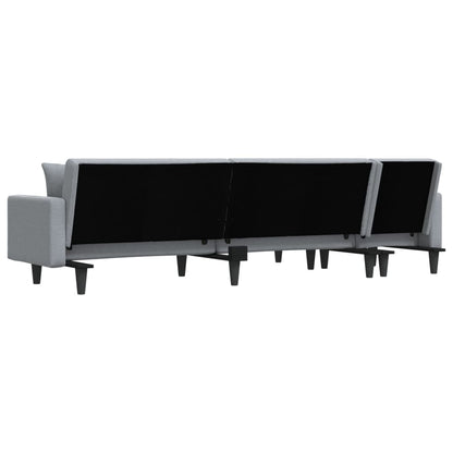 Schlafsofa in L-Form Hellgrau 275x140x70 cm Stoff