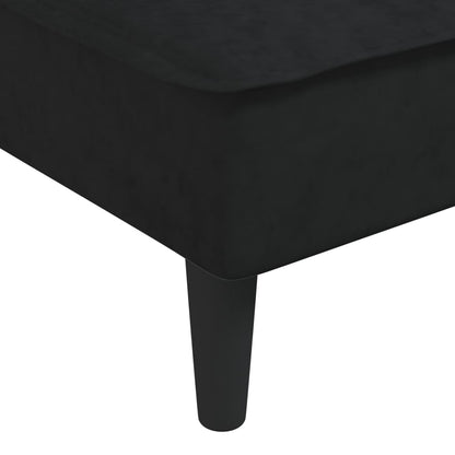 Schlafsofa in L-Form Schwarz 255x140x70 cm Samt