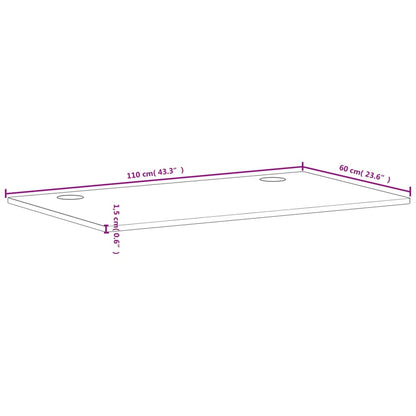 Schreibtischplatte 110x60x1,5 cm Massivholz Buche