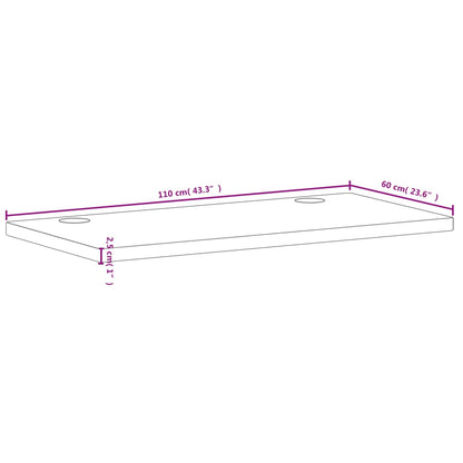 Schreibtischplatte 110x60x2,5 cm Massivholz Kiefer