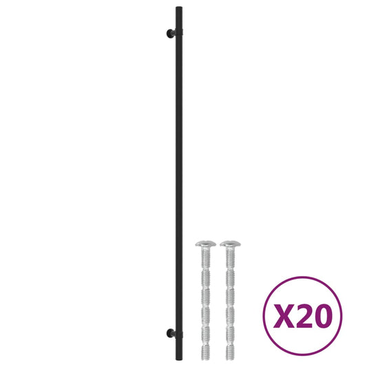 Möbelgriffe 20 Stk. Schwarz 480 mm Edelstahl