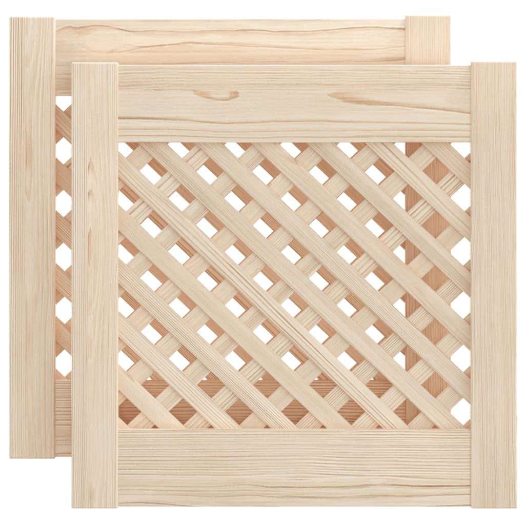 Schranktüren 2 Stk. Gitter-Design 39,5x39,5cm Massivholz Kiefer