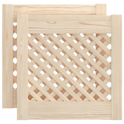 Schranktüren 2 Stk. Gitter-Design 39,5x39,5cm Massivholz Kiefer