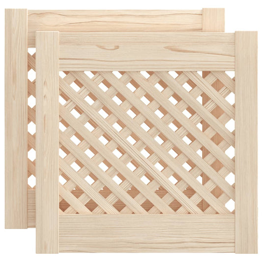 Schranktüren 2 Stk. Gitter-Design 39,5x39,5cm Massivholz Kiefer