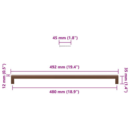 Möbelgriffe 5 Stk. Bronzen 480 mm Edelstahl