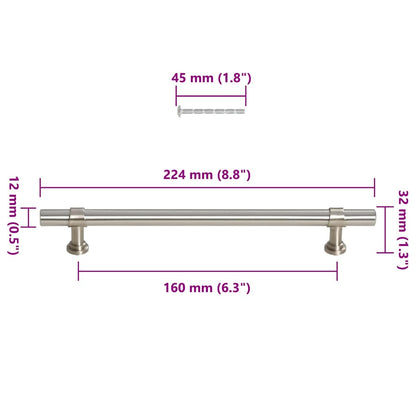 Möbelgriffe 10 Stk. Silbern 160 mm Edelstahl
