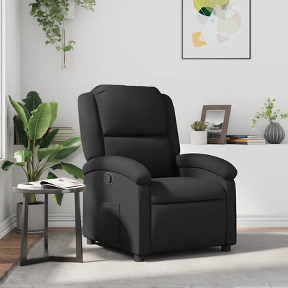 Relaxsessel Schwarz Echtleder