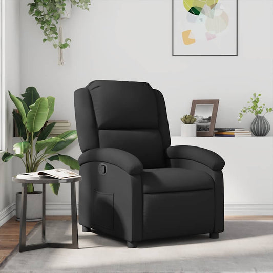 Relaxsessel Schwarz Echtleder