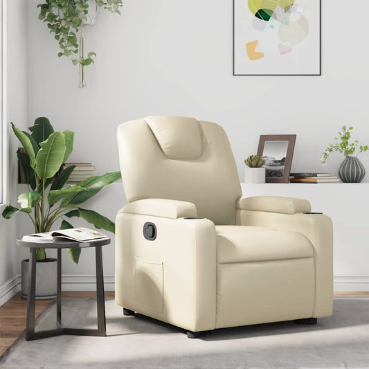 Relaxsessel Creme Kunstleder