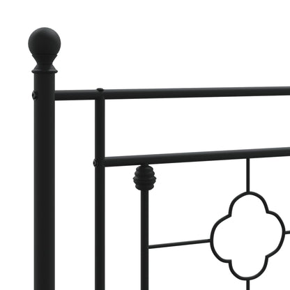 Bettgestell mit Kopfteil Metall Schwarz 90x190 cm