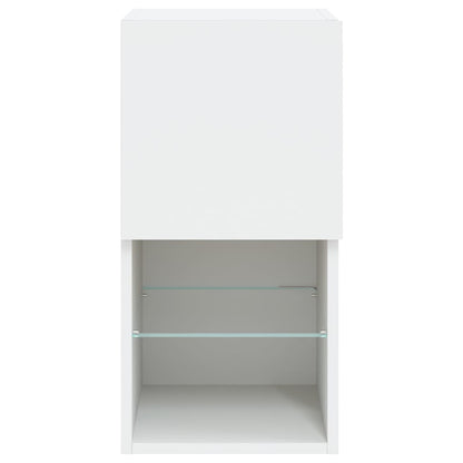 TV-Schränke mit LED-Leuchten 2 Stk. Weiß 30,5x30x60 cm
