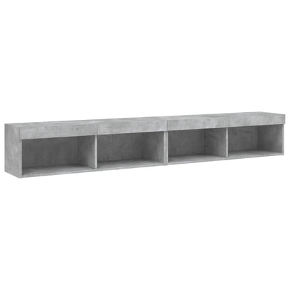 TV-Schränke mit LED-Leuchten 2 Stk. Betongrau 100x30x30 cm