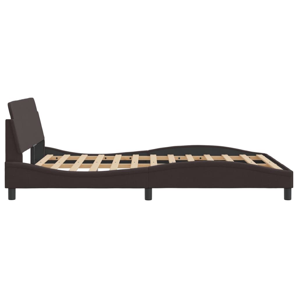 Bettgestell "Dover" Dunkelbraun 140x200 cm Stoff