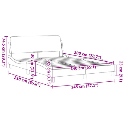 Bettgestell "Dover" Taupe 140x200 cm Stoff