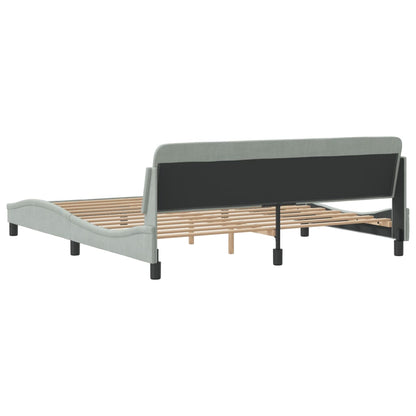 Bettgestell "Dover" Hellgrau 180x200 cm Samt