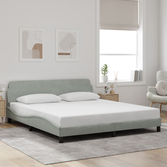 Bettgestell "Dover" Hellgrau 180x200 cm Samt