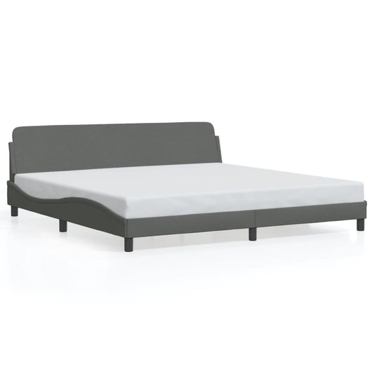 Bettgestell "Dover" Dunkelgrau 200x200 cm Stoff