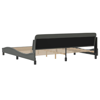 Bettgestell "Dover" Dunkelgrau 200x200 cm Stoff