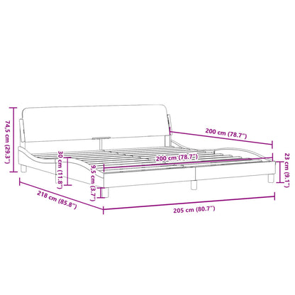 Bettgestell "Dover" Dunkelgrau 200x200 cm Stoff