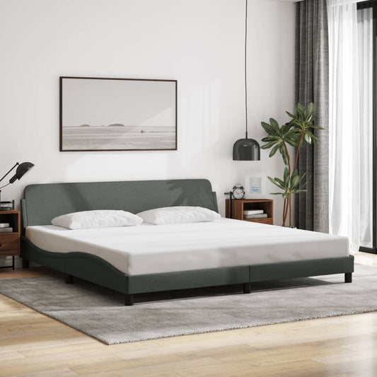 Bettgestell "Dover" Dunkelgrau 200x200 cm Stoff