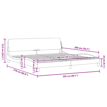 Bettgestell "Dover" Schwarz 200x200 cm Stoff