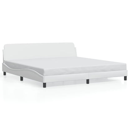 Bettgestell "Dover" Weiß 200x200 cm Kunstleder