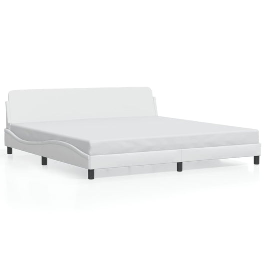 Bettgestell "Dover" Weiß 200x200 cm Kunstleder