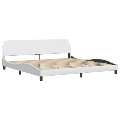 Bettgestell "Dover" Weiß 200x200 cm Kunstleder