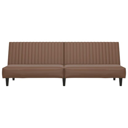 Schlafsofa 2-Sitzer Braun Kunstleder